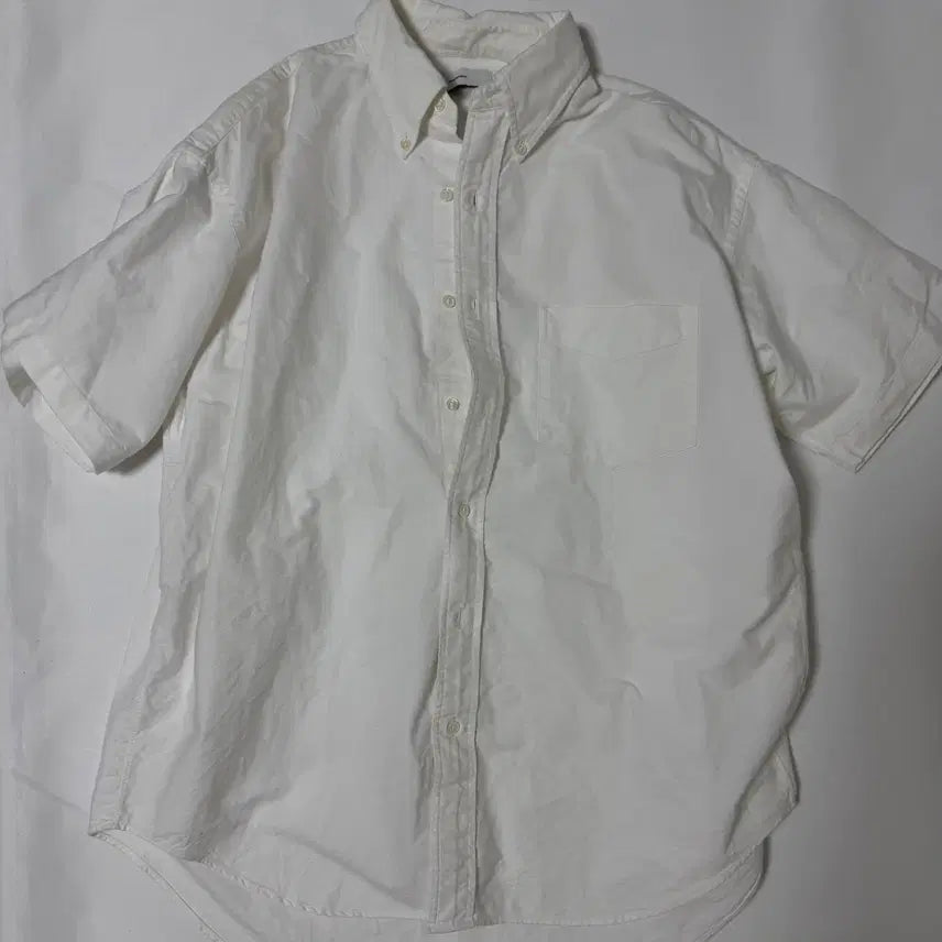 [BUNJANG] GRAPHPAPER Oxford Short Sleeve Button Down Shirt White / 그라프페이퍼(GRAPHPAPER) 옥스포드 반소매 버튼 다운 셔츠
