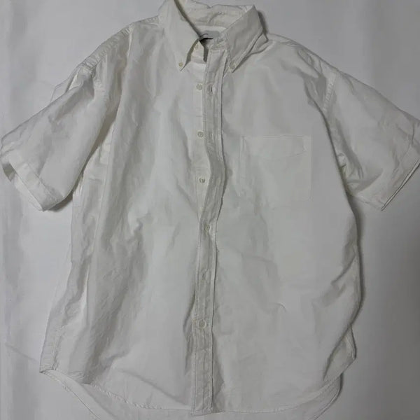 [BUNJANG] GRAPHPAPER Oxford Short Sleeve Button Down Shirt White / 그라프페이퍼(GRAPHPAPER) 옥스포드 반소매 버튼 다운 셔츠