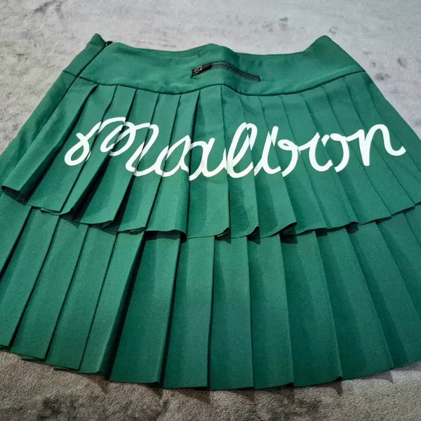[BUNJANG] Malbon Golf Women's Script Bag Pleats Skirt / (미사용)말본 골프 여성 스크립트 백 플리츠 스커트S