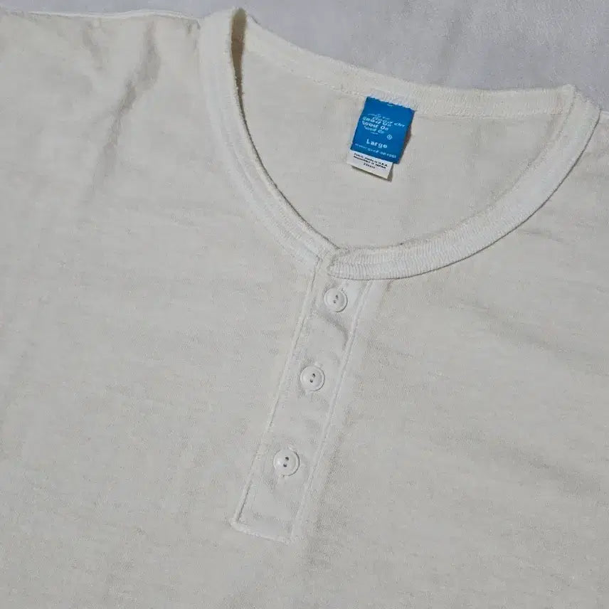 [BUNJANG] Good On Pigment Natural Henly Neck Short Sleeve T-Shirt (L) / (L/미사용)굿온 헨리넥 반팔 티셔츠 피그먼트 내츄럴