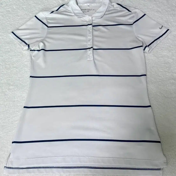 [BUNJANG] Nike Golf Women's Striped Short Sleeve Polo Shirt - Size S / 나이키골프 여성 스트라이프 반팔 카라티 S