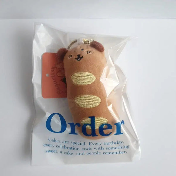 [BUNJANG] Dog Bread Plush Keychain / [미사용] 강아지빵 인형 키링