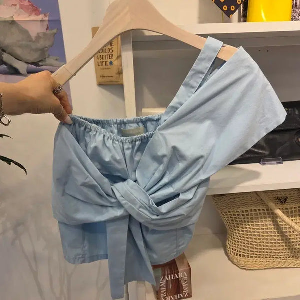 [BUNJANG] Asymmetrical Off-Shoulder Blouse / 언발란스 오프숄더 블라우스