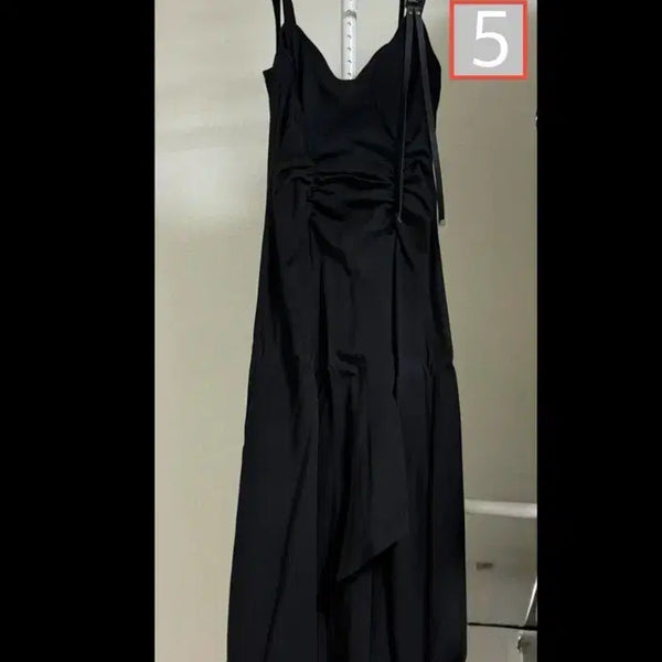 [BUNJANG] Black String Shirring Long Dress / 블랙 끈 셔링 롱 원피스