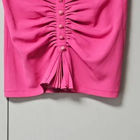 [BUNJANG] Hot Pink Shirring Wrap Mini Skirt / 핫핑크 셔링 랩 미니스커트