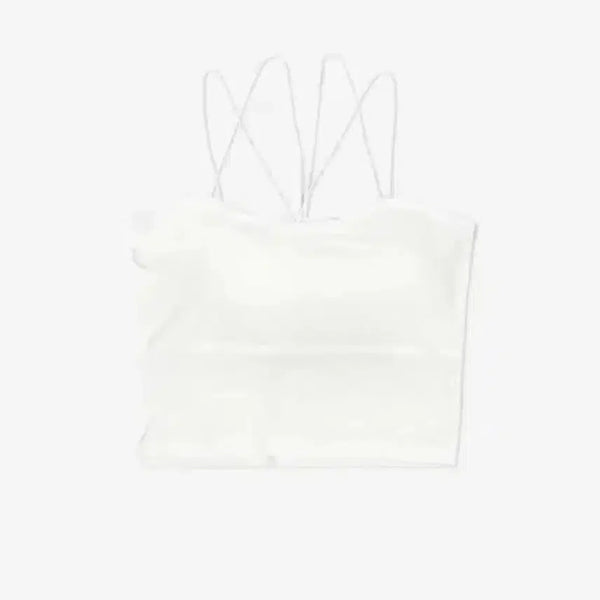 [BUNJANG] New Allain Basic Cross Strap Bralette White / (새상품) 뉴얼린 베이직 크로스 스트랩 브라탑 화이트