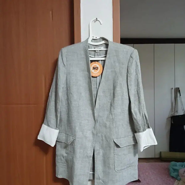 [BUNJANG] MORGAN Women's Linen Jacket - Gray / 모르간여성 린넨 자켓 그레이