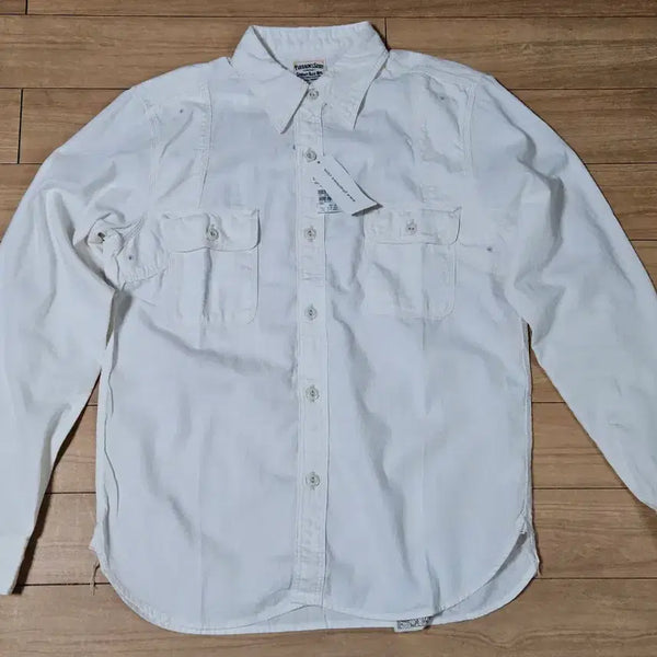 [BUNJANG] Pherrow's 770ws White Chambray Shirt / (L/새상품)페로우즈  화이트 샴브레이 셔츠 770ws