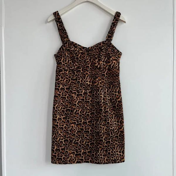 [BUNJANG] Zara Leopard Bustier Sleeveless Dress M / 자라 레오파드 뷔스티에 나시 원피스 M