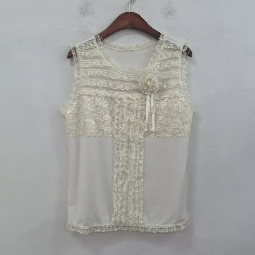 [BUNJANG] CROYDOR Lace Sleeveless Top / CROYDOR 레이스 나시 슬리브리스