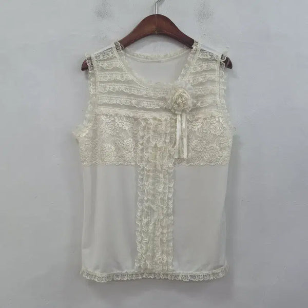 [BUNJANG] CROYDOR Lace Sleeveless Top / CROYDOR 레이스 나시 슬리브리스