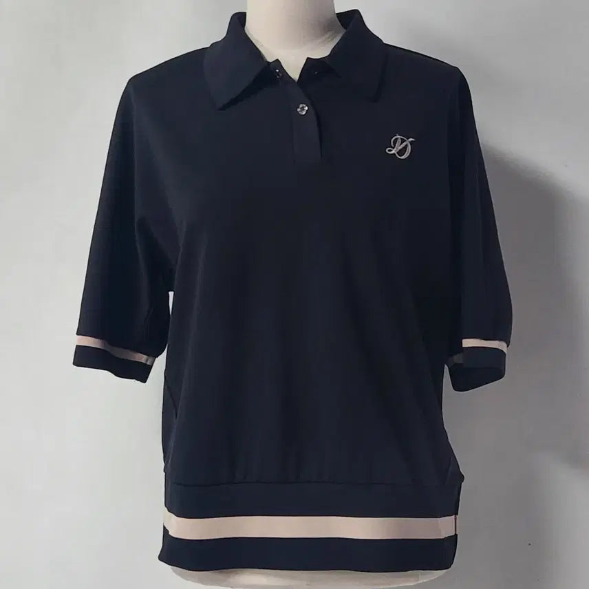 [BUNJANG] DUVIK Golf Wear Women's Black Short-Sleeve Polo Shirt / 듀빅 골프웨어 반팔 카라티 블랙 여성 100