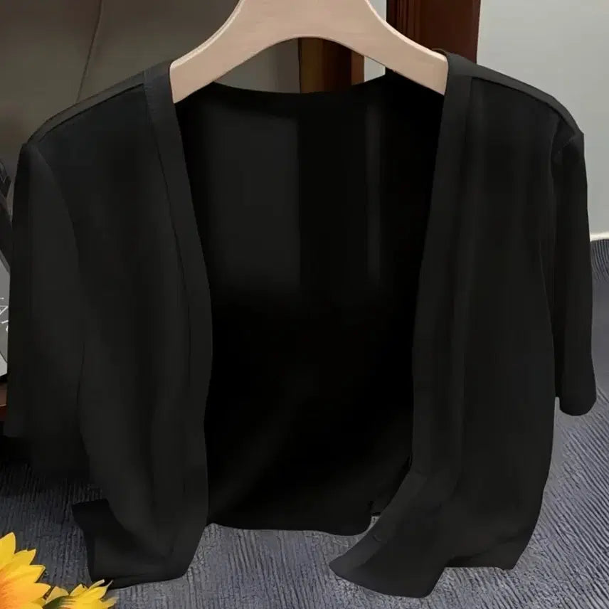 [BUNJANG] Black Summer Cardigan (S) / 세련 블랙 여름 가디건 .새상품