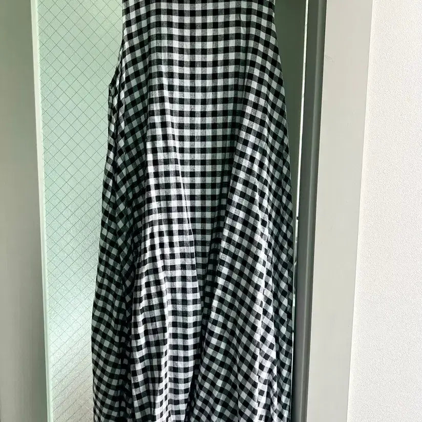 [BUNJANG] Sleeveless Checkered Loose Fit Maxi Dress / 민소매롱원피스,체크원피스,나시원피스,루즈핏원피스