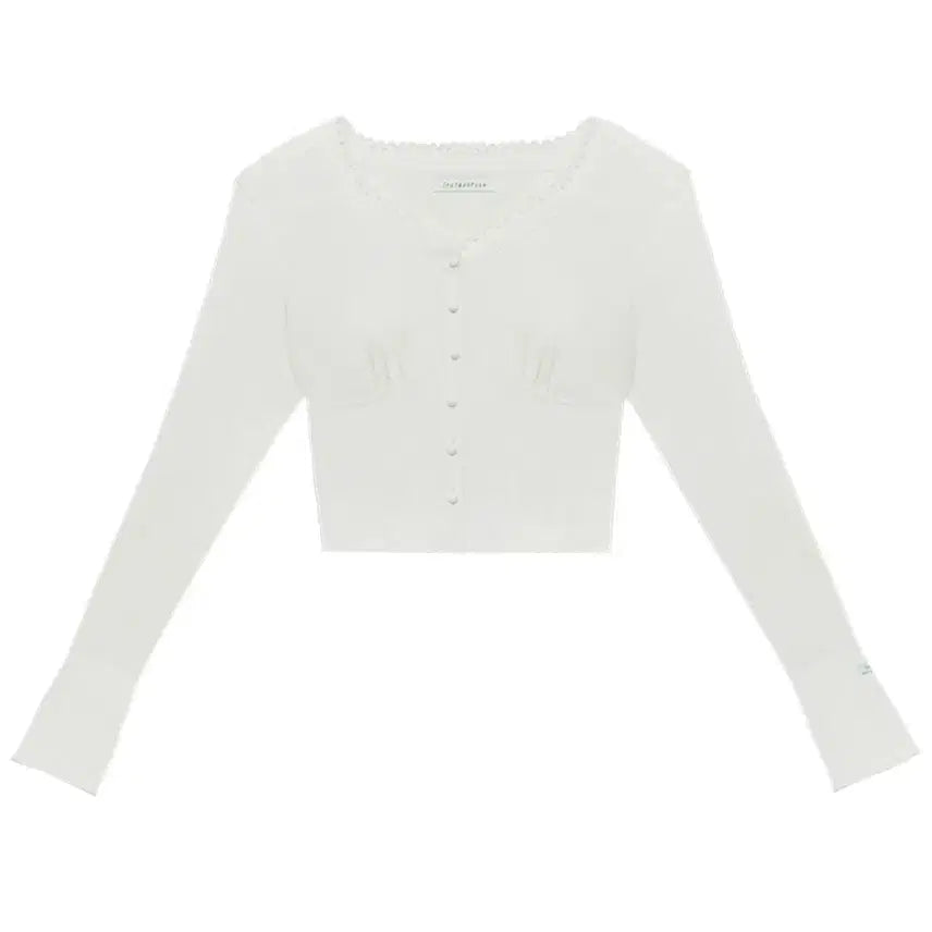 [BUNJANG] Instance Funk V-Neck Lace Blouse (Seolyoon, Jo Yuri Worn) / 인스턴트펑크 브이넥 레이스 블라우스 (설윤, 조유리 착용)