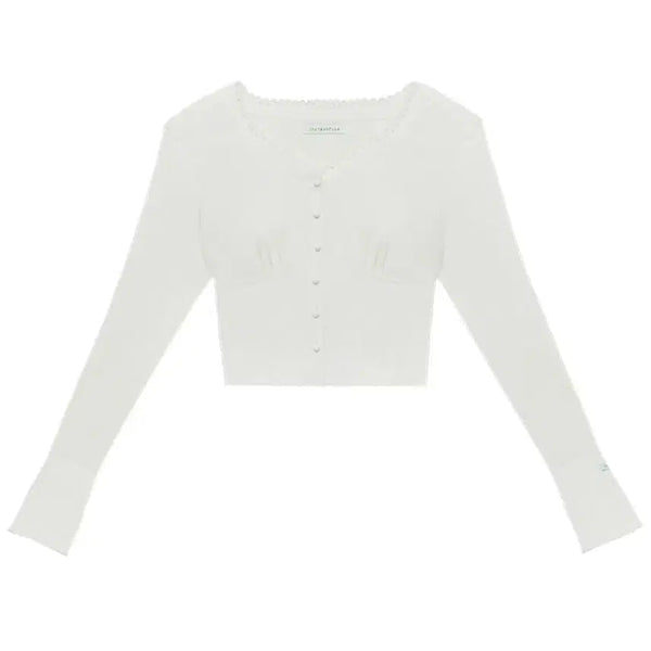 [BUNJANG] Instance Funk V-Neck Lace Blouse (Seolyoon, Jo Yuri Worn) / 인스턴트펑크 브이넥 레이스 블라우스 (설윤, 조유리 착용)