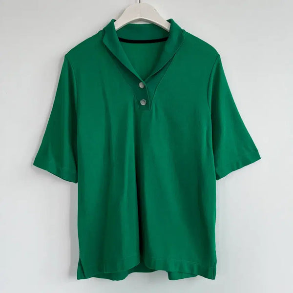 [BUNJANG] Tahari Green Collar Short Sleeve Knit / TAHARI 타하리 그린 카라 반팔 니트 88