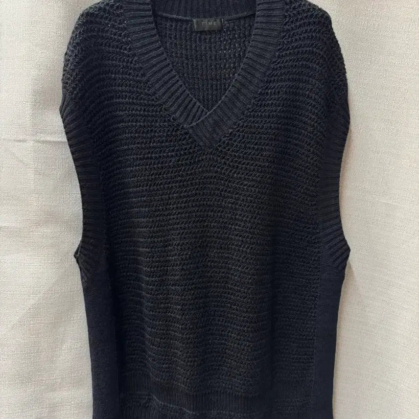 [BUNJANG] TIME HOMME Cashmere Blend V-Neck Knit Vest / 한섬 타임옴므 마,견 혼방 브이넥 니트 베스트 100(L)