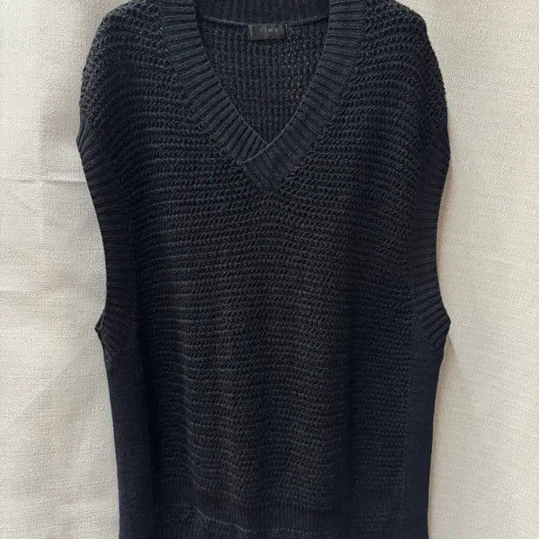[BUNJANG] TIME HOMME Cashmere Blend V-Neck Knit Vest / 한섬 타임옴므 마,견 혼방 브이넥 니트 베스트 100(L)