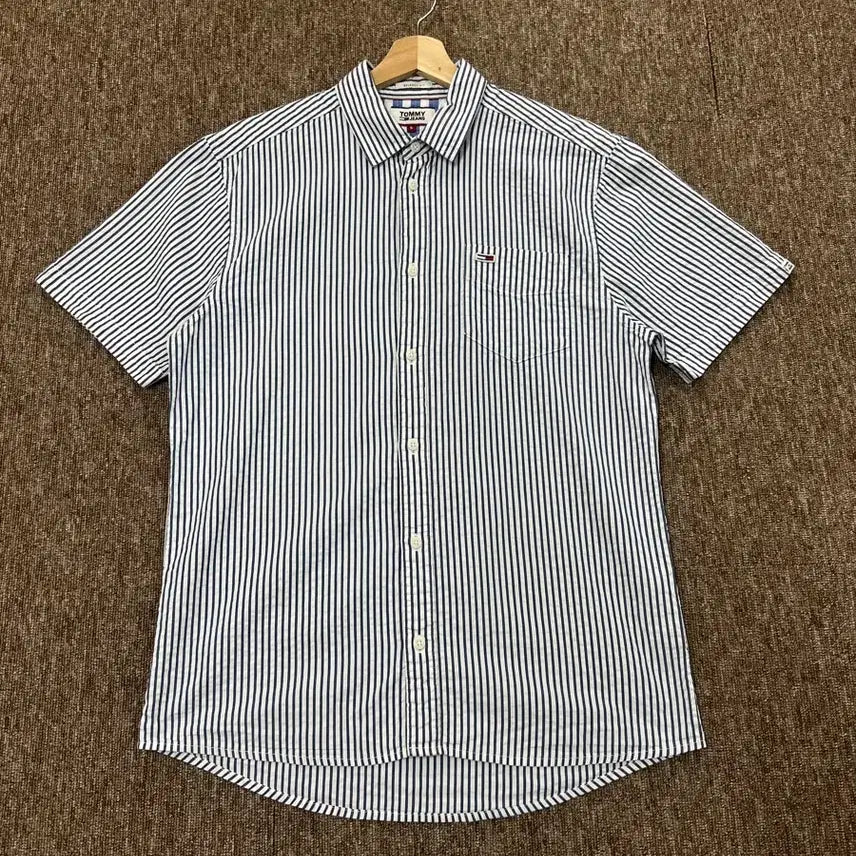 [BUNJANG] Tommy Jeans Striped Short Sleeve Shirt / 타미진스 스트라이프 반팔 셔츠 S