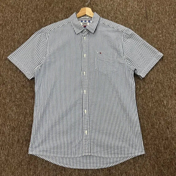 [BUNJANG] Tommy Jeans Striped Short Sleeve Shirt / 타미진스 스트라이프 반팔 셔츠 S