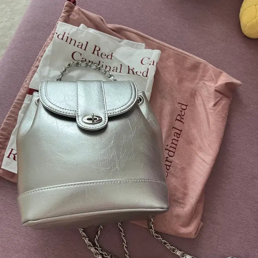 [BUNJANG] Cardinal Red Houa Bag Silver / 카디널레드 하우아백 실버
