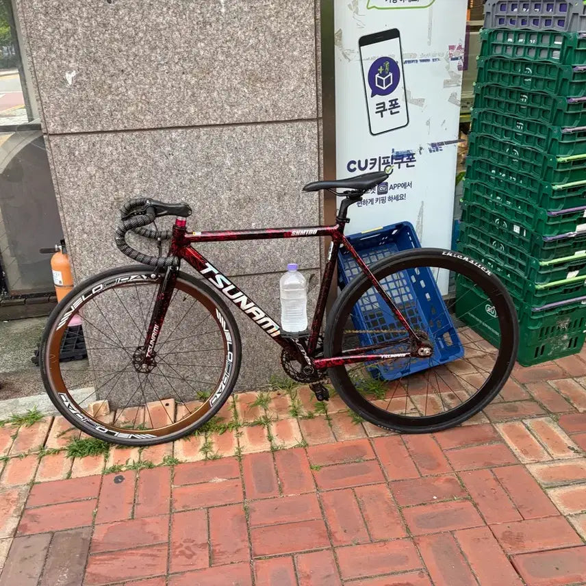 [BUNJANG] Tsunami Flame Red Bicycle Frame / 쓰나미 불꽃레드 개급처