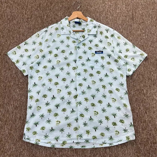 [BUNJANG] Penfield Palm Tree Pattern Seersucker Short-Sleeve Shirt XL / 펜필드 야자수 패턴 시어서커 반팔 셔츠 XL