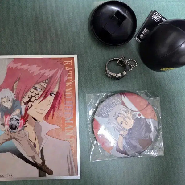 [BUNJANG] Katekyo Hitman Reborn! Gokudera Hayato Art Board, Ring, and Can Badge Bundle Set / 가히리 고쿠데라 색지, 반지, 캔뱃지 일괄 판매합니다