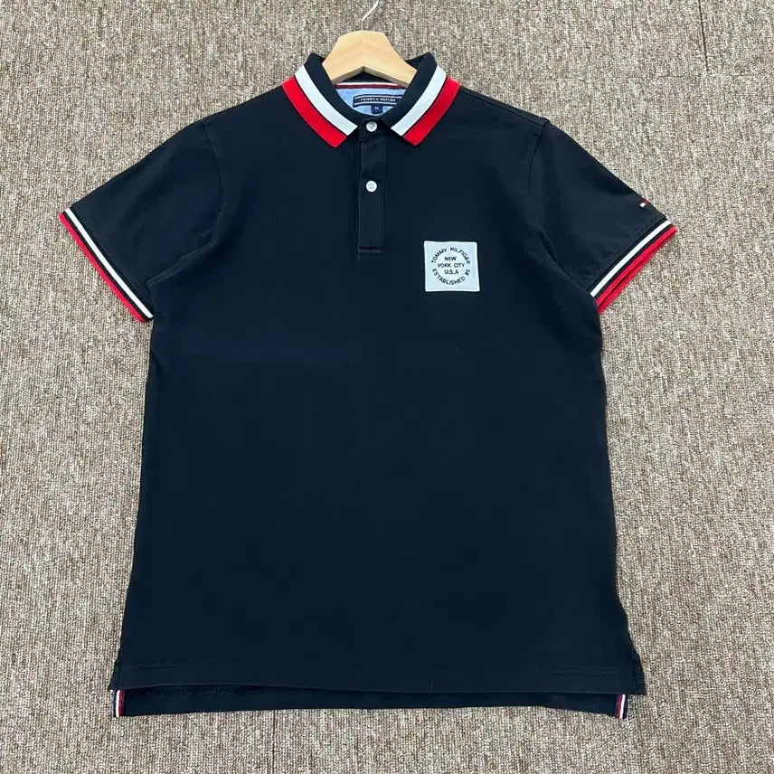 [BUNJANG] Tommy Hilfiger Black Slim Fit Polo Shirt M / 타미힐피거 블랙 슬림핏 카라티 M