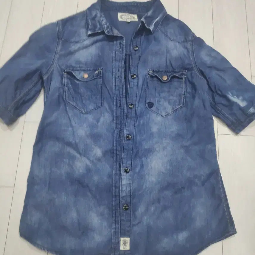 [BUNJANG] Beanpole Denim Shirt Blue Wash Size 55 / 빈폴 데님 셔츠 청색 워싱 55