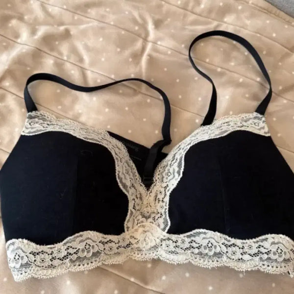 [BUNJANG] Lace Non-Wire Bra Size 75A / 레이스 노와이어 브라 (중고)
