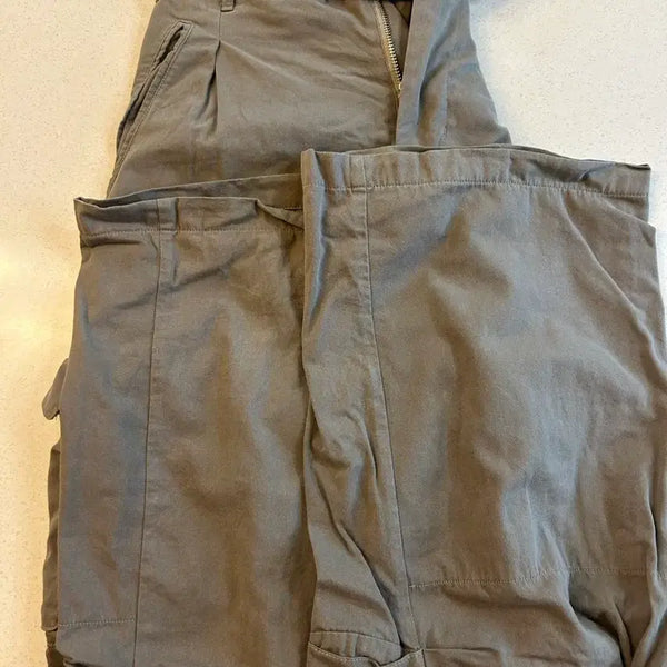 [BUNJANG] Polytelure Belted Cargo Pants Olive Gray / 폴리테루 벨티드 카고 1.2v 올리브 그레이 2