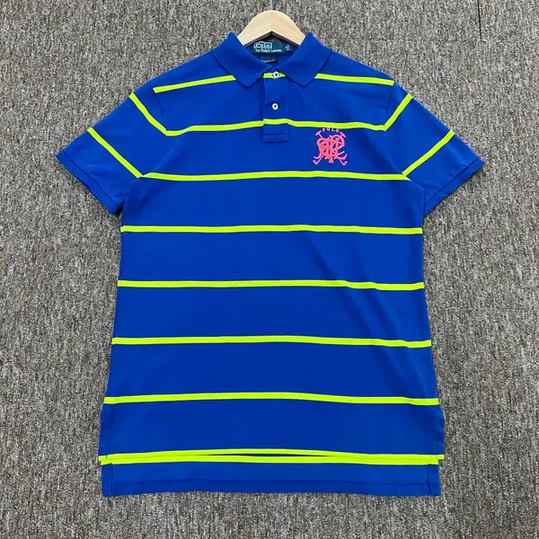 [BUNJANG] Polo Ralph Lauren Striped Short Sleeve Polo Shirt M / 폴로 랄프로렌 스트라이프 반팔 카라티 M