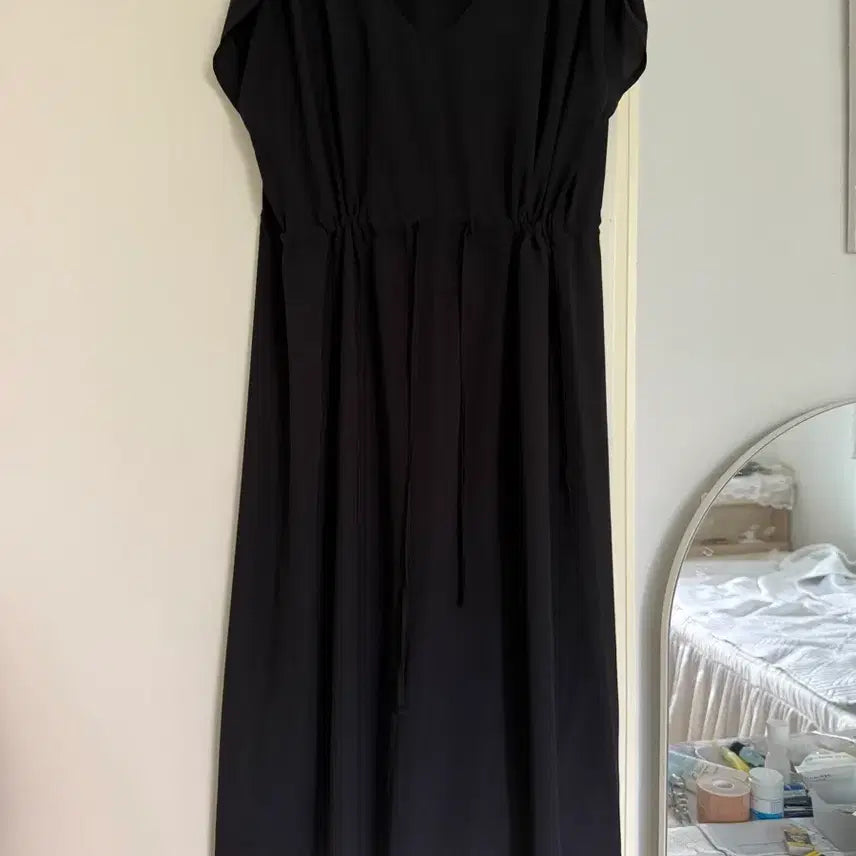 [BUNJANG] Black Short Sleeve Long Dress / 블랙 반팔 롱원피스