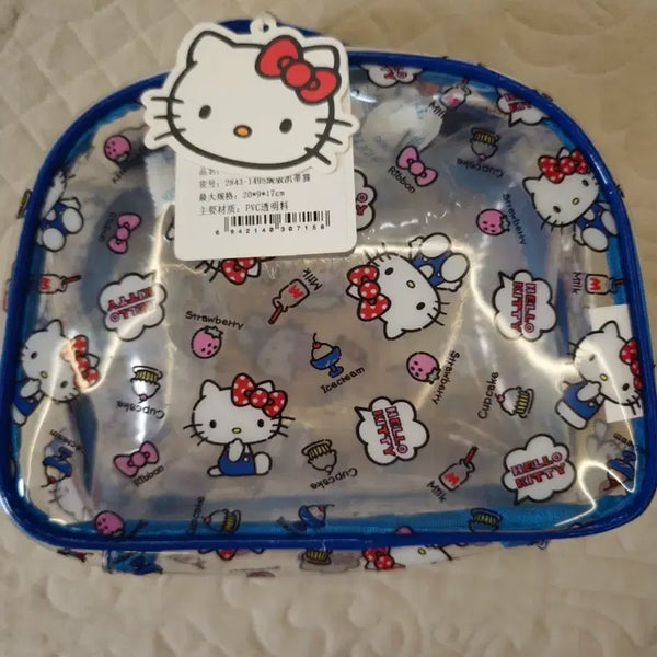 [BUNJANG] Hello Kitty Transparent Pouch Blue / 헬로키티 투명 파우치 블루