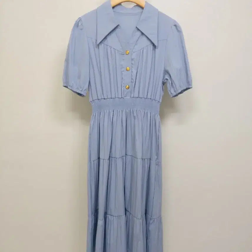 [BUNJANG] Sky Blue Tiered Maxi Dress / 하늘색 캉캉 원피스 55~66