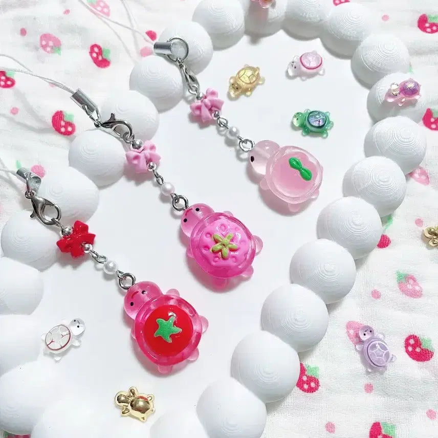 [BUNJANG] Fruit Turtle Keychain (Glow-in-the-Dark) / 과일거북이키링*야광*