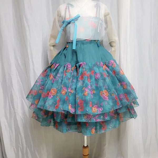 [BUNJANG] Korean Traditional Style Ruffled Top Dress Set / 생활한복 캉캉 탑 드레스  캉캉원피스 여성한복 셋트/<<저고리변경>>