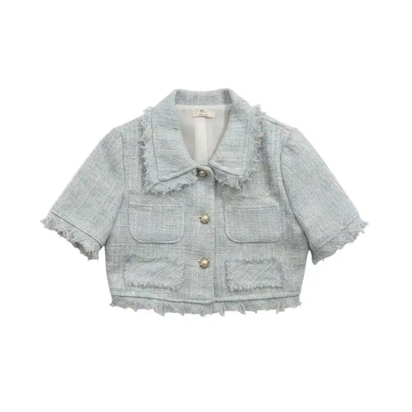 [BUNJANG] Women's S Vintage Cropped Tweed Suit Jacket / 여성S/ EHP 크롭 트위드 정장 자켓 빈티지킹