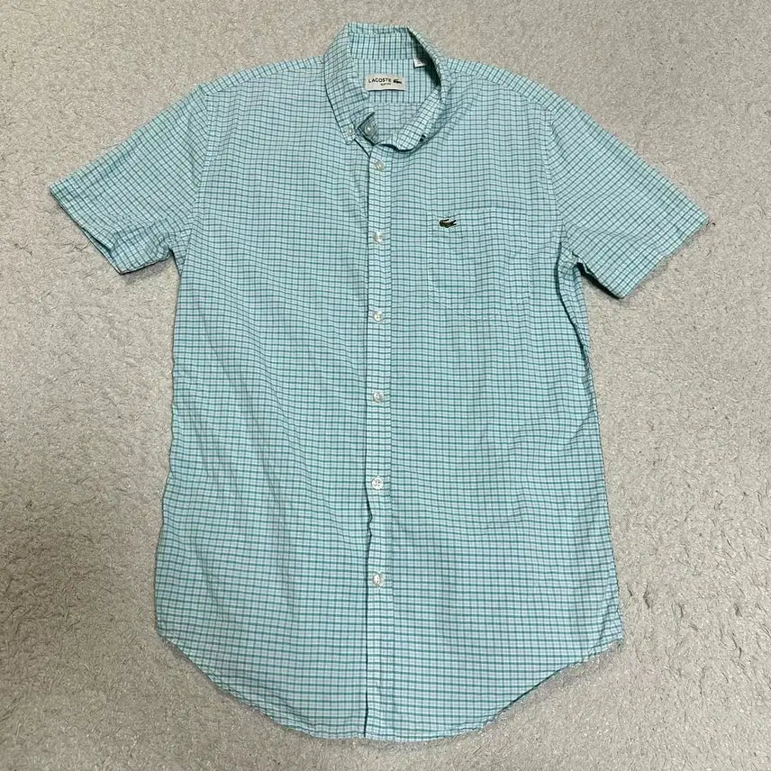 [BUNJANG] Lacoste Check Short Sleeve Shirt Size S / 라코스테 체크 반팔 셔츠 s 95