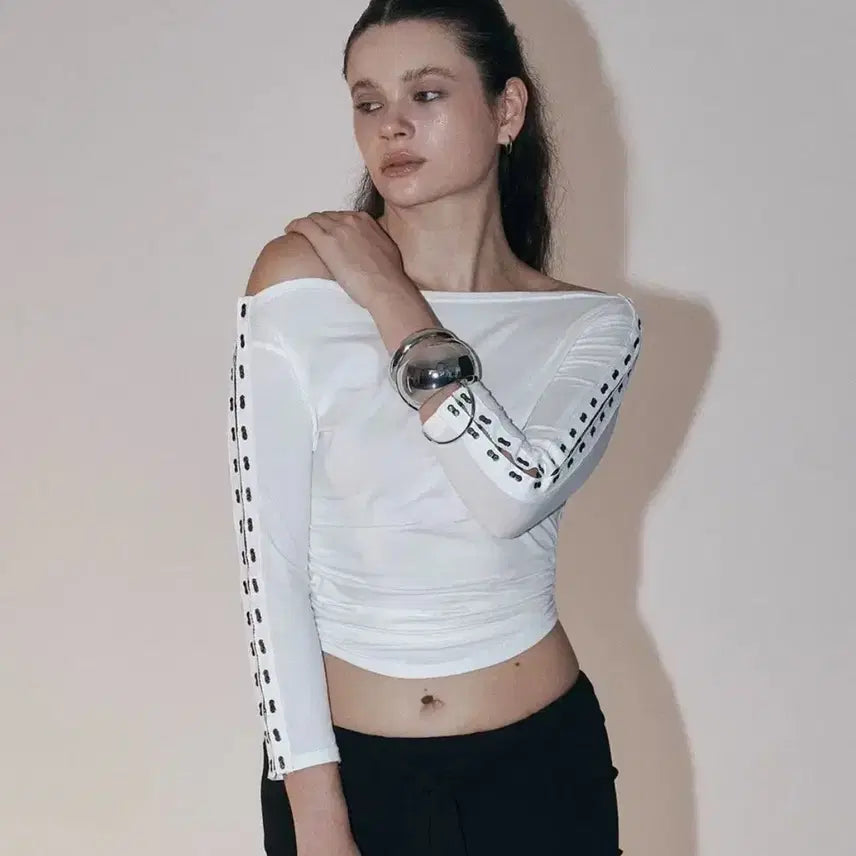 [BUNJANG] Please Follow Lexi Hooked Top (White) / 플리즈노팔로우 Lexi Hooked Top(화이트)