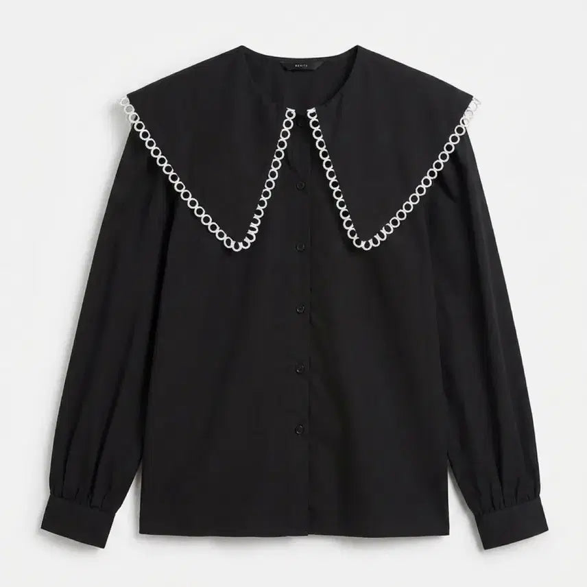 [BUNJANG] BENITO Women's Vintage Big Collar Blouse / 여성F/ BENITO 베니토 빅카라 블라우스 빈티지킹