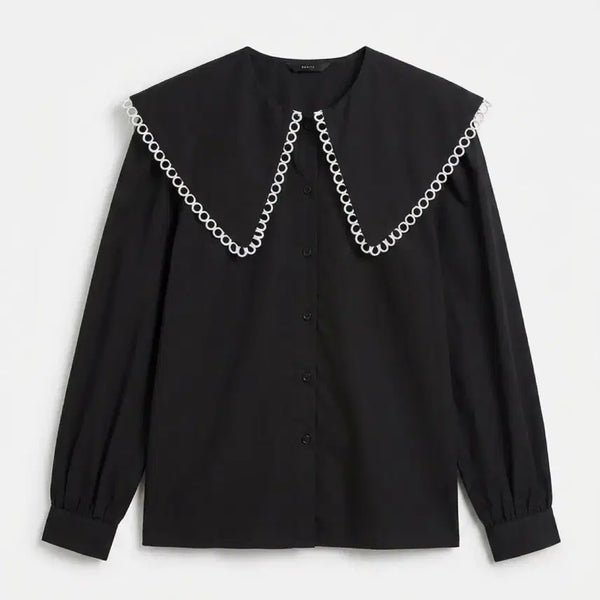 [BUNJANG] BENITO Women's Vintage Big Collar Blouse / 여성F/ BENITO 베니토 빅카라 블라우스 빈티지킹