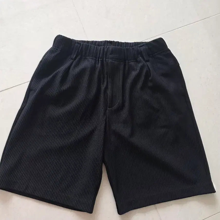 [BUNJANG] TIME HOMME Embossed Pleated Shorts Black / [78] 타임옴므 엠보 플리츠쇼츠