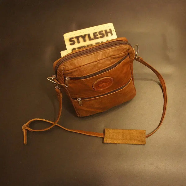 [BUNJANG] Vintage Leather Crossbody Bag for Men / Q380 남성크로스백 크로스가방 레더백 빈티지 가죽가방 레더가방남자백
