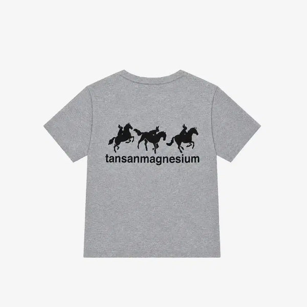 [BUNJANG] Horse Rabbit Carbonate Magnesium T-Shirt Grey / [새상품/1] 탄산마그네슘 홀스래빗 티셔츠 그레이