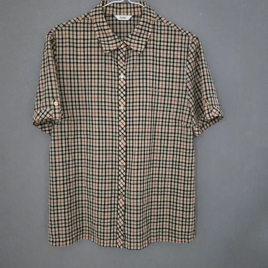 [BUNJANG] Daks Check Short Sleeve Shirt / 시원한  닥스 체크 반팔 셔츠  95