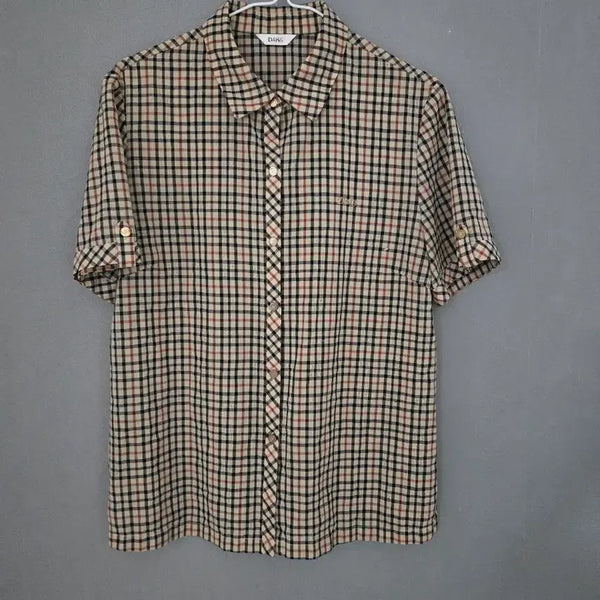 [BUNJANG] Daks Check Short Sleeve Shirt / 시원한  닥스 체크 반팔 셔츠  95