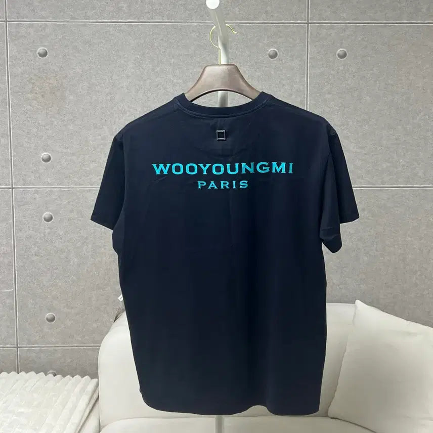 [BUNJANG] Wooyoungmi Back Logo Short Sleeve T-Shirt Navy / [정품] 44(90-95) 우영미 백로고 반팔 네이비